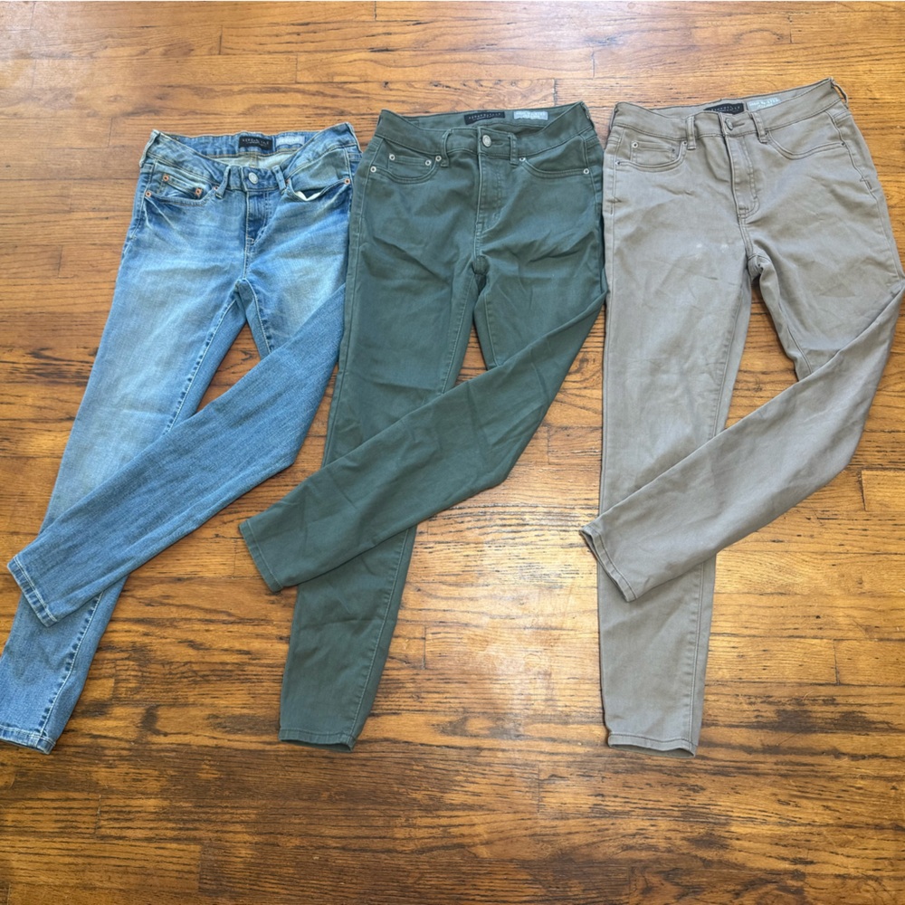 American Eagle Outfitters Women's Jeans Jeggings - Blue, Green, Tan